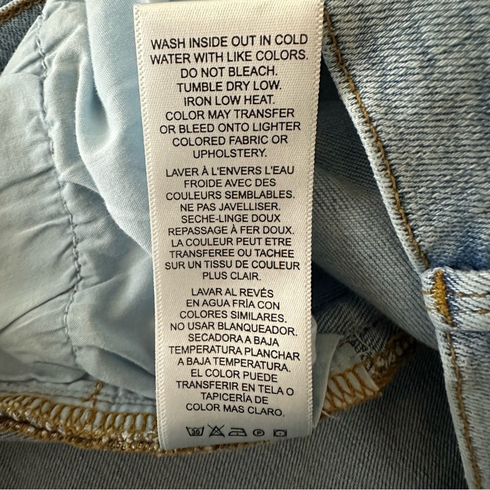 FRAME Le Garcon Crop Light Wash Frayed Hem Jeans Size 31 Denim Y2K Finnigan - Picture 12 of 12